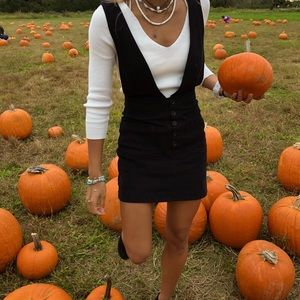 Black Corduroy Overalls